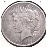 1922 PEACE DOLLAR VF