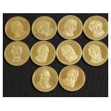 10 PROOF PRESIDENT DOLLARS