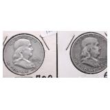 TWO FRANKLIN HALF DOLLARS