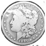 1891 MORGAN DOLLAR VG