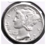 1935 D CHOICE BU MERCURY DIME