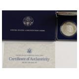 PROOF CONSTITUTION SILVER DOLLAR W BOX PAPERS