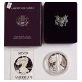 1986 PROOF SILVER EAGLE W BOX PAPERS