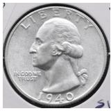 1940 S GEM BU WASHINGTON QUARTER