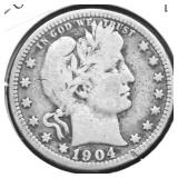 1904 BARBER QUARTER VG