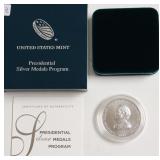 PROOF PRESIDENTIAL SILVER MEDAL W BOX PAPERS