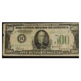 1934 500 $ FEDERAL RESERVE NOTE VF   INK