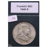 1949 S CHOICE BU FRANKLIN  HALF DOLLAR