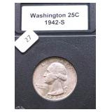 1942 S CHOICE BU WASHINGTON QUARTER