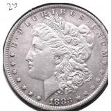 1883 O MORGAN DOLLAR AU