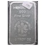 5 OZ .999 SILVER BAR