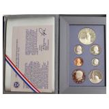 1986 PRESTIGE PROOF SET W BOX PAPERS