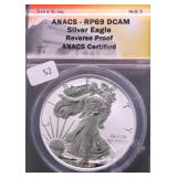 2013 W ANACS  RP69DC REVERSE PROOF SILVER EAGLE