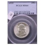 1935 PCGS MS64 WASHINGTON QUARTER
