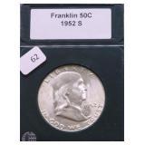 1952 S GEM BU FRANKLIN HALF DOLLAR
