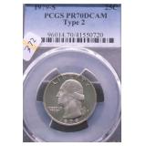 1979 S PCGS PF70DC TYPE 2 WASHINGTON QUARTER
