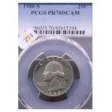 1980 S PCGS PF70DC WASHINGTON QUARTER