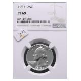 1957 NGC PROOF 69 WASHINGTON QUARTER