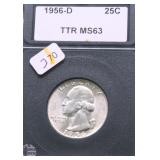 1956 D GEM BU WASHINGTON QUARTER