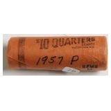 GEM BANK ROLL OF 1957 WASHINGTON QUARTERS