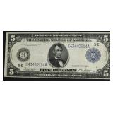 1914 5 $ FEDERAL RESERVE NOTE VF