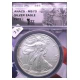 2021 W ANACS  MS70 SILVER EAGLE