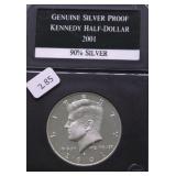 2001 S PROOF SILVER KENENDY HALF DOLLAR