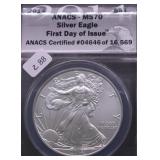 2014 ANACS  MS70 SILVER EAGLE
