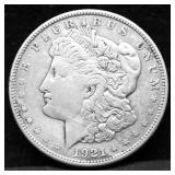 1921 S MORGAN DOLLAR VF