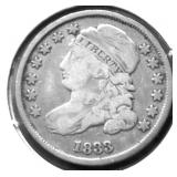 1833 BUST DIME VF PQ