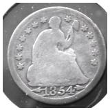 1854 HALF DIME G