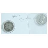 2 SILVER HALF DOLLARS