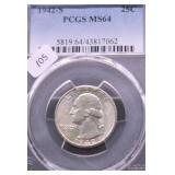 1942 S PCGS MS64 WASHINGTON QUARTER