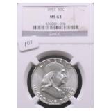 1953 NGC MS63 FRANKLIN HALF DOLLAR