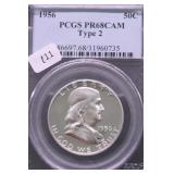 1956 TYPE 2 PCGS PF68CAMEO FRANKLIN HALF DOLALR