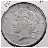 1924 PEACE DOLLAR AU