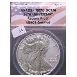 2006 ANACS  RP70DC REVERSE PROOF SILVER EAGLE