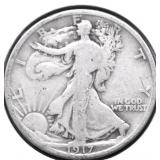 1917 WALKING HALF DOLLAR F