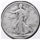1927 S WALKING HALF DOLLAR F