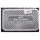 5 OZ .999 SILVER BAR