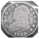 1820 BUST QUARTER VG
