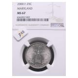 2000 P NGC MS67 STATE QUARTER