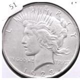 1923 PEACE DOLLAR VF
