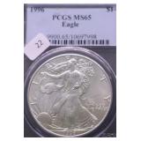 1996 PCGS MS65 SILVER EAGLE