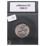 1950 D SUPURB GEM FS JEFFERSON NICKEL