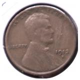 1913 S LINCOLN CENT VF