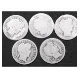 5 BARBER DIMES