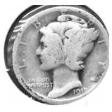 1918 MERCURY DIME VG