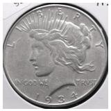 1934 PEACE DOLLAR XF