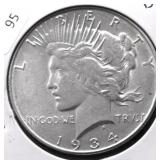 1934 D PEACE DOLLAR AU